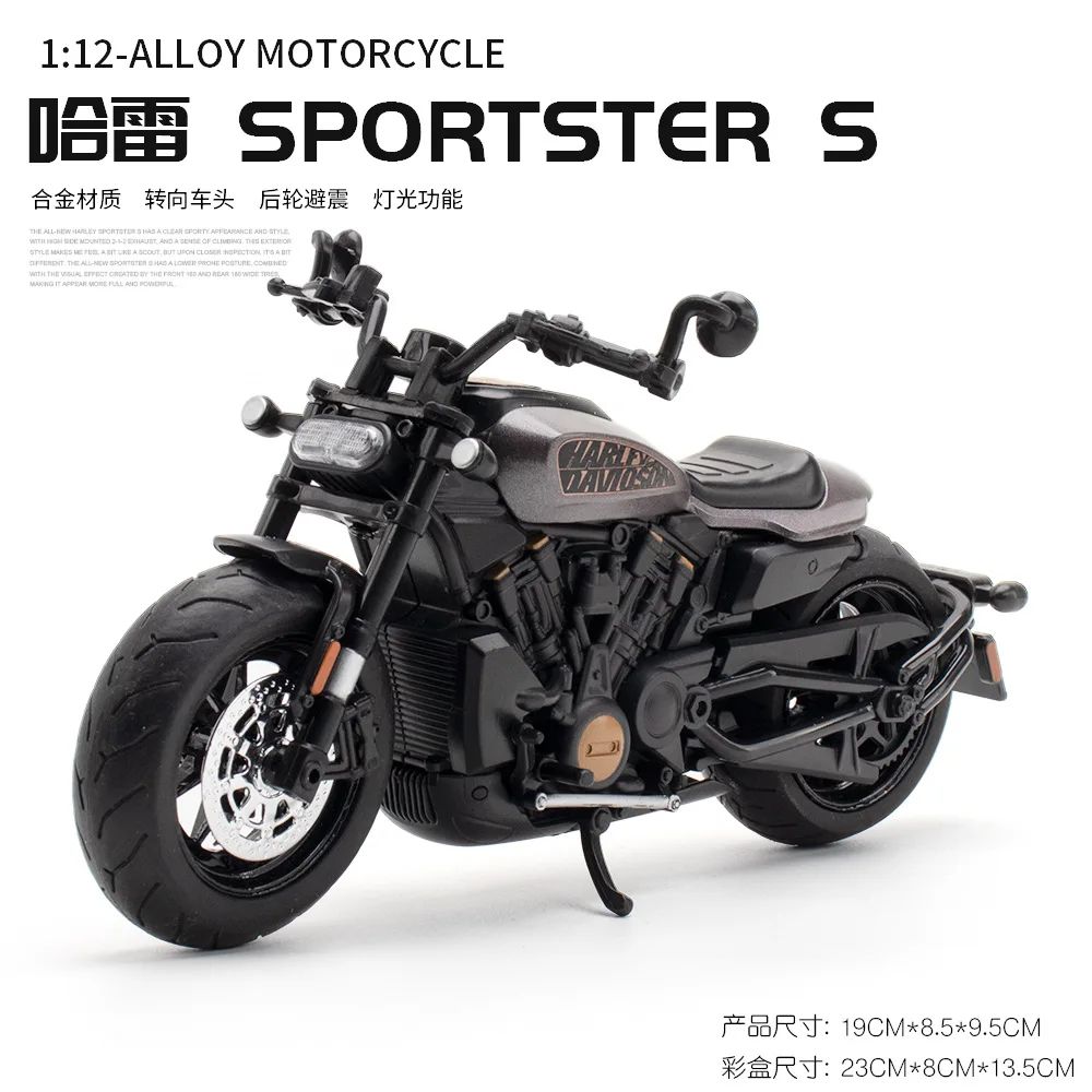 1:12 Harley SPORTSTER S Motorcycle High Simulation Diecast Metal Alloy Model car Sound Light Collection Kids Toy Gifts M41