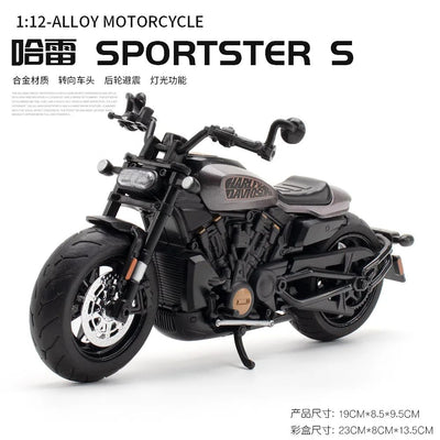1:12 Harley SPORTSTER S Motorcycle High Simulation Diecast Metal Alloy Model car Sound Light Collection Kids Toy Gifts M41