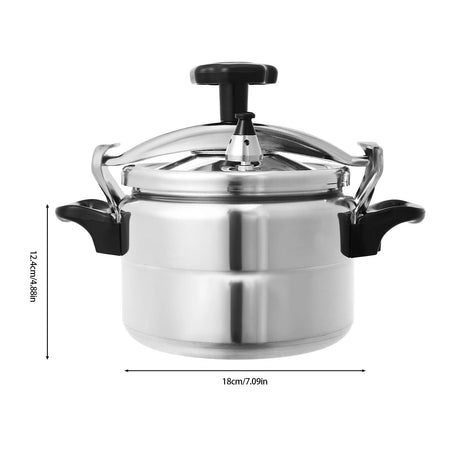 Aluminum Pressure Cooker Induction Compatible Cookware with Spring Valve Safeguard Devices 3L/3.17Qt Capacity For Electric, Gas