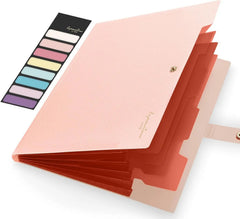 Expandable File Folder, Letter Size Organ Organizer, 5 File Pockets, Portable Organizer for School Office Supplies