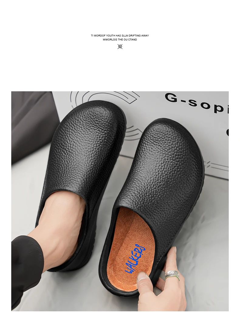 Kitchen Non-slip Oil-resistant Chef‘s Shoes Men's Waterproof Casual Flat Shoes Women's Slippers Couple Plus Size EVA Shoes