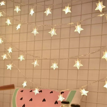 Battery Power Star Led Lights Garland Fairy String Christmas Outdoor Lamp Garden Bedroom Room Wedding Party Decoration
