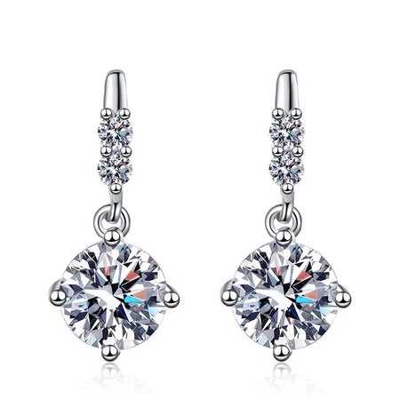 Solid 14K White Gold AU585 Platinum PT950 Earrings earrings earrings female moissanite earrings tassel spirit earrings