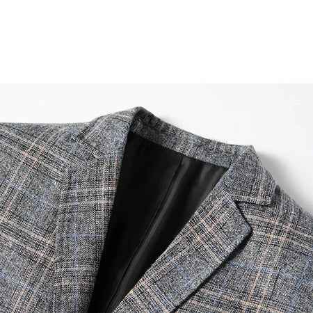2024 New Spring Autumn Blazers Men Slim Fit British Plaid Formal Suits Male Jackets Party Wedding Business Casual Blazers Men