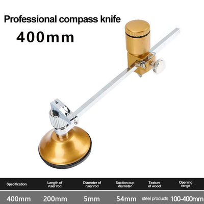 1PCS Glass Cutter Professional Circular Glass Cutter Cutting With Round Handle Suction Cup Tool 200/300/400mm Construction Tools