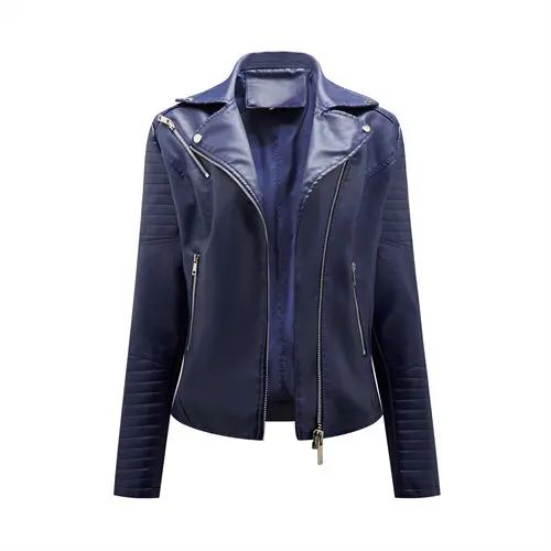 Black Women Faux Leather Jacket Spring Autumn Zipper Casual Pu Coat Female Biker Outerwear Ladies Clothes S-XXXL
