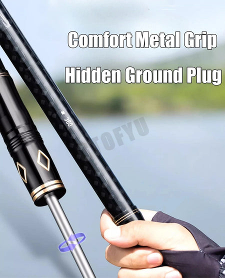 2.1m-4.5m Telescopic Fishing Rod  Travel Surf Rod Spinning Power 10-250g Distance Throwing Pole High Carbon Baitcasting Rod