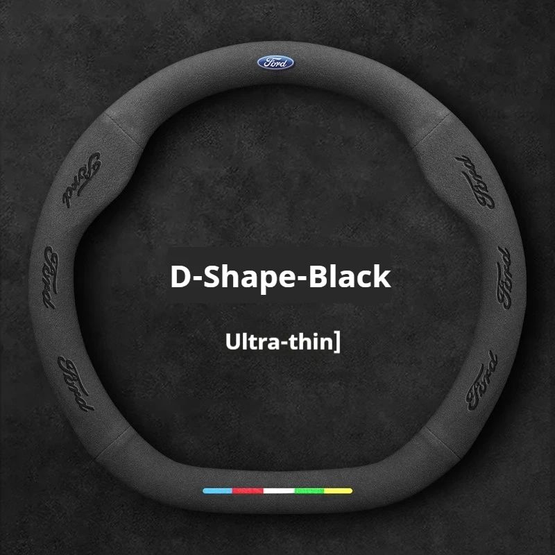 Car Suede Anti-slip Steering Wheel Cover For Ford Mondeo Focus Raptor Puma Edge Explorer Ecosport Ranger F150 Kuga Fiesta Fusion
