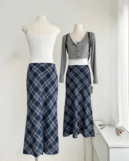Plus Size Plus Size Plaid A- Line Mini Skirt Knee-Length Fashionable Autumn Winter Women's Clothing Chinese Style Casual Eleg...