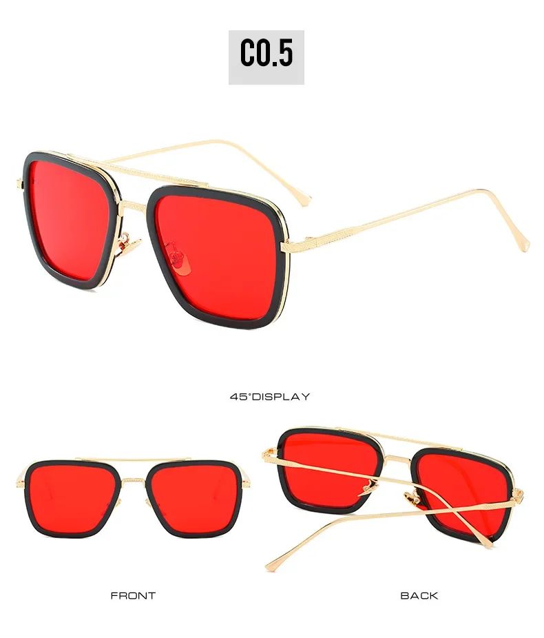 High Quality Iron Man Tony Stark Fishing Sunglasses Square Outdoor Sport Fishing Glasses Men Spider Eyewear Sports Sun Glasses