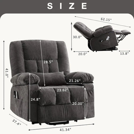 Power Lift Recliner Chair Recliners for Elderly with Heat and Massage Recliner Chair for Living Room with Infinite Position