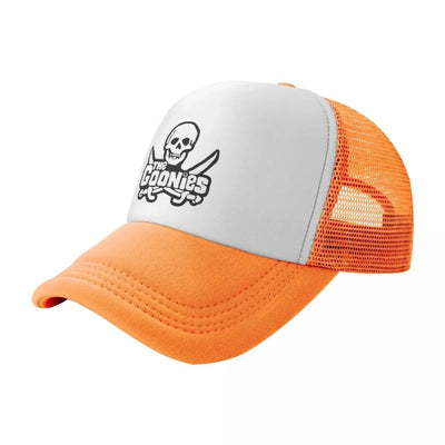 The Goonies Mesh Baseball Caps Fashion Sun Caps Skull and Cross Bones Hat Breathable Snapback Sun Hats Wholesale New Trucker Cap