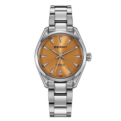 BERNY Automatic Women Watch PT5000 Sapphire Mechanical Elegant Women's Swim Watches 20ATM Full Stainless steel Swim Wristwatch