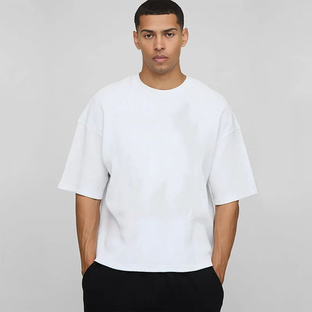 Summer Loose Sports Clothing Oversized Boxy Crew Neck T-shirt Mens Heavyweight 240GSM 100% Cotton Half Sleeve T-Shirts Clothing