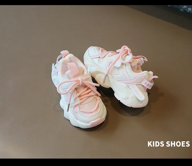 Girl Child Sport Shoe 2024 Spring Mesh Breathable Toddlers School Running Sneakers Fashion Non-slip Kids Boys Basketball Shoes
