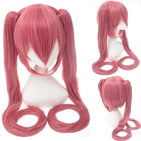28 Colors Mi Ku Cosplay Wig Long Heat Resistant Synthetic Hair Clip Ponytails Halloween Party Wigs + Wig Cap Snow Mi Ku