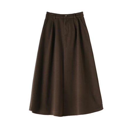 High Waist Plus Size Women Skirt Spring Women Clothing High Waist Hepburn Style Mid-Length A-Line Skirt New Casual Solid Skirts