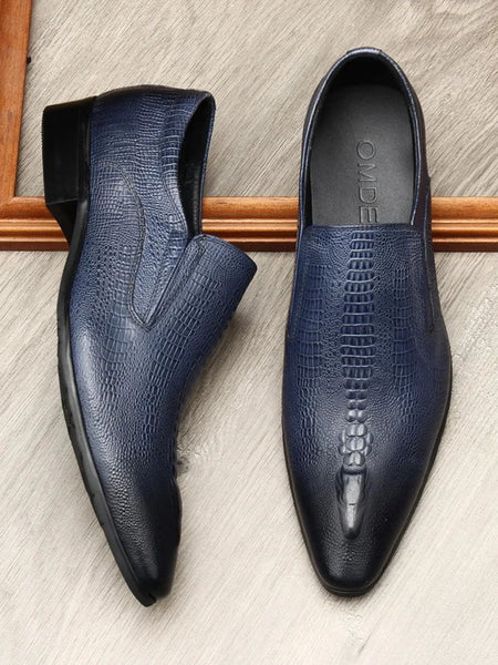 Handmade Mens Wedding Oxford Shoes Black Blue Genuine Leather Flat Dress Shoes Crocodile Pattern Summer Business Formal Loafers