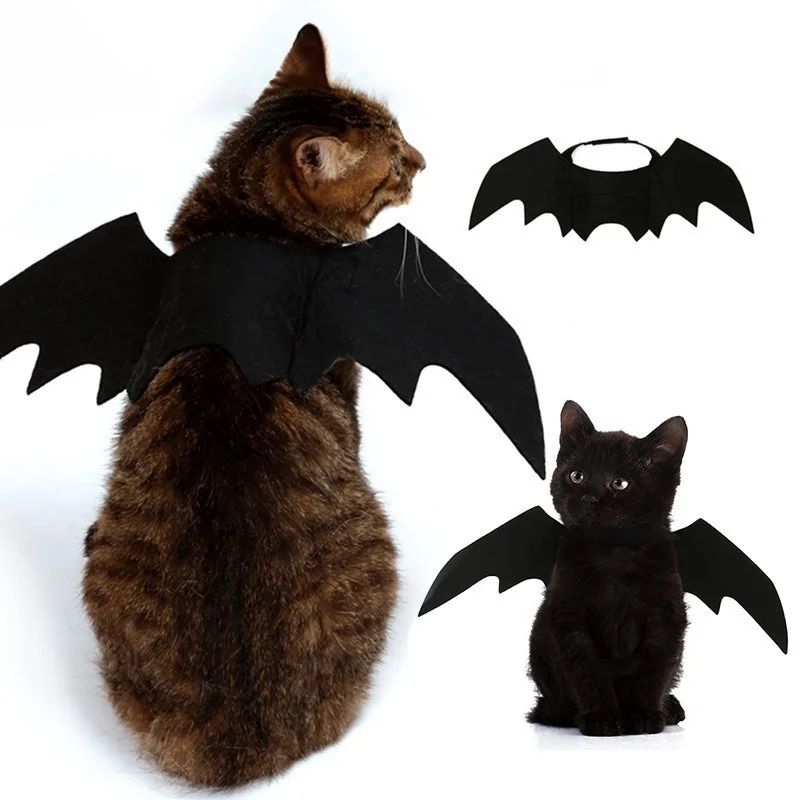 Halloween Cute Pet Dog Cat Clothes Black Bat Wings Harness Costume Cosplay Party Pets Decoration Supplies Cats Dogs Accessories