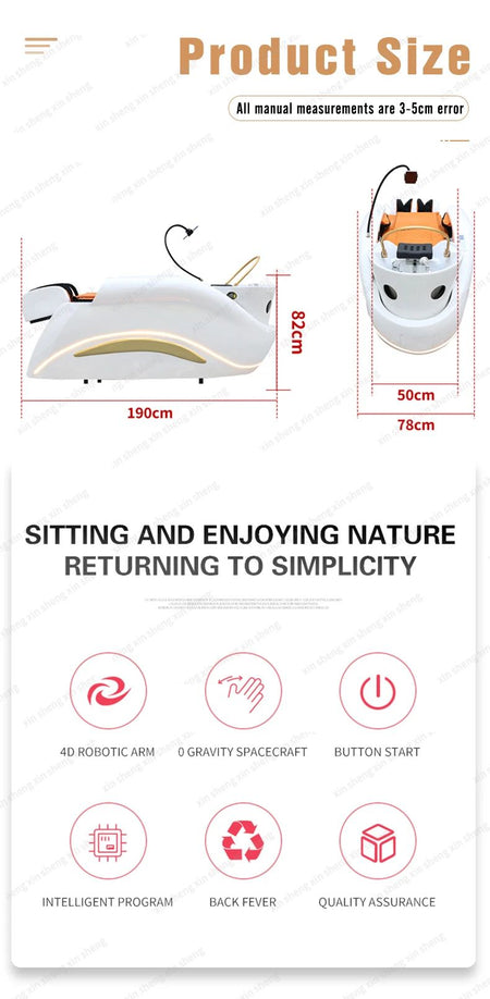 XinSheng Professional Electric Massage Bed Head SPA Salon Massage Table Hair Washing Fumigation Beds Barber Shop Smart Furniture