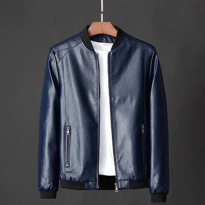 2025 Autumn New Men Black Biker PU Leather Coat Korean Fashion Men Pu Leather Jacket Trend Casual Fit Slim Baseball Clothes 8Xl
