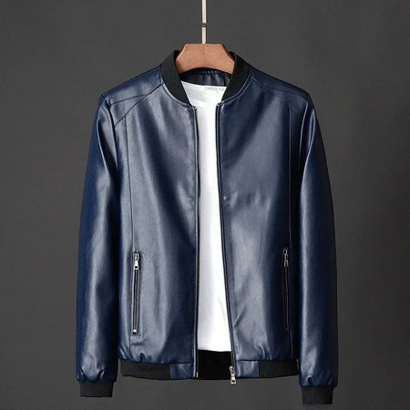 2025 Autumn New Men Black Biker PU Leather Coat Korean Fashion Men Pu Leather Jacket Trend Casual Fit Slim Baseball Clothes 8Xl