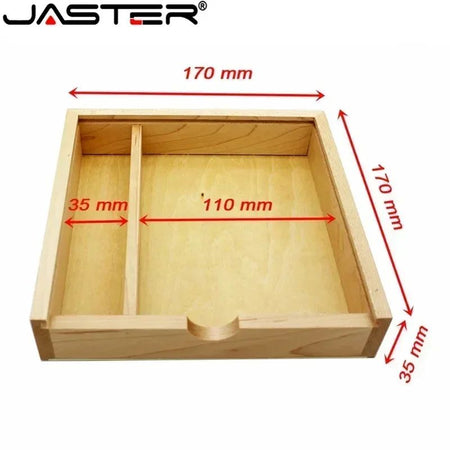 JASTER Walnut Maple Photo Album Wood Usb+Box Memory Stick Pendrive 128GB 64GB U Disk Photography Wedding Gift Free Custom Logo