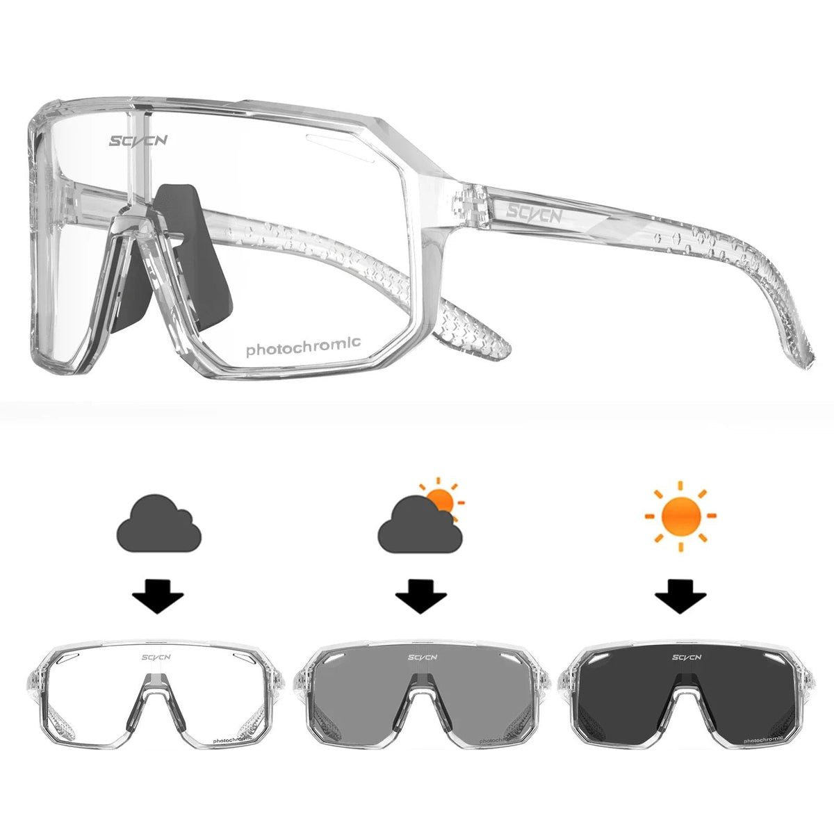 SCVCN Cycling Glasses Bike Mountain Bicycle Hiking Camping Golf UV400 Sunglasses Sport Protection Glasses for Men Women Baseball