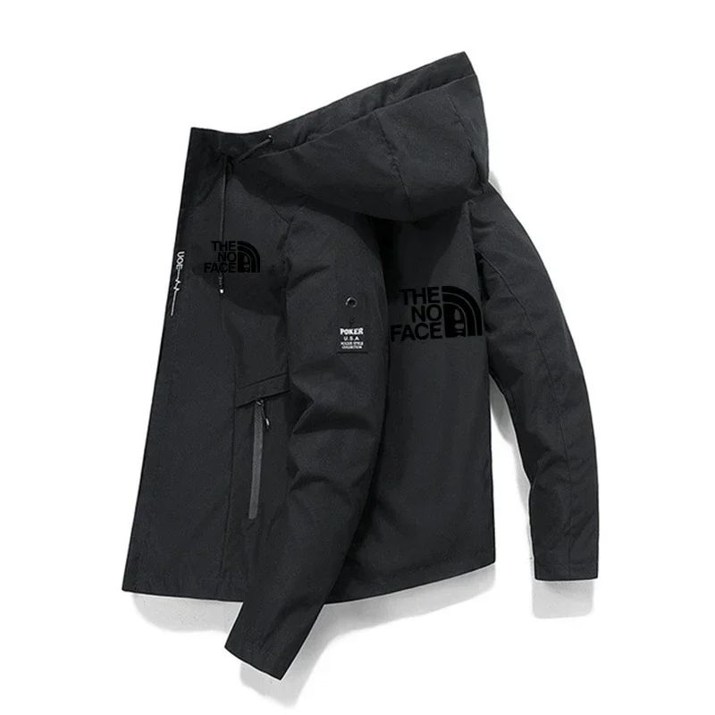 2025 Spring and Autumn men's outdoor sports coat top Windproof zipper jacket Casual quality hooded baseball jacket