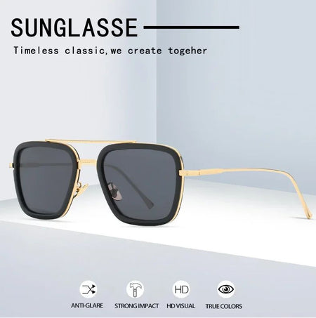 High Quality Iron Man Tony Stark Fishing Sunglasses Square Outdoor Sport Fishing Glasses Men Spider Eyewear Sports Sun Glasses