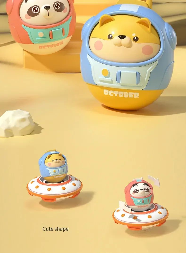 6-12 Months Old Baby Toy Animal Wobbler Baby Bell Toy Cartoon Animal Cute Shape Bell Doll Rocking Toy Newborn Birthday Gift
