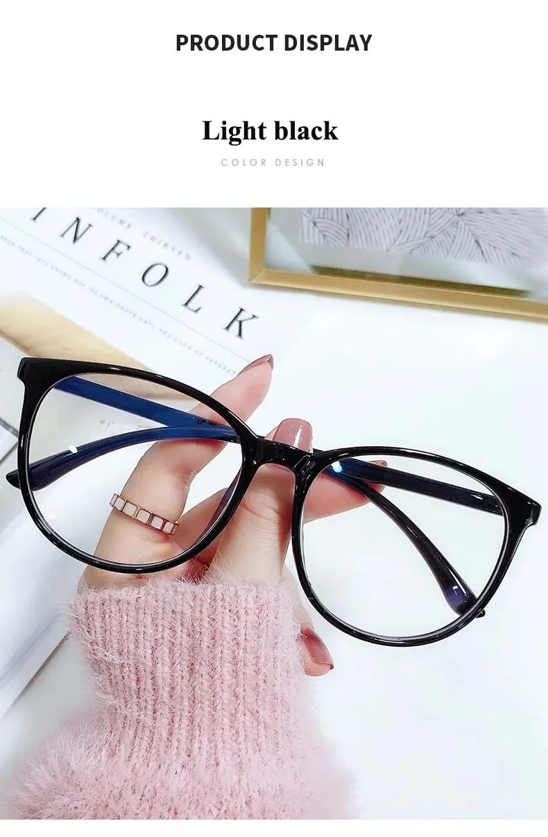 New Big Frame Anti-blue Light Near Sight Glasses Finished Myopia Glasses for Women Men Optical Prescription Eyewear 0 To -6.0