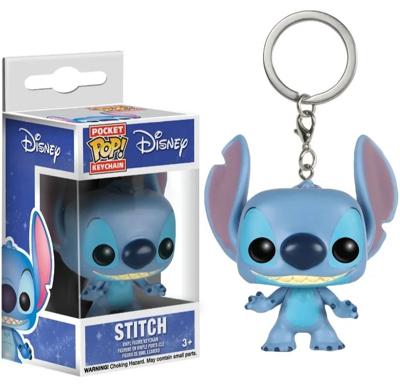 New 22 Styles Funko Pocket pop Keychains Mickey Mouse Minnie Donald Duck Stitch Angel Elvis TIKI Lilo Scrump Vinyl Figure Toys