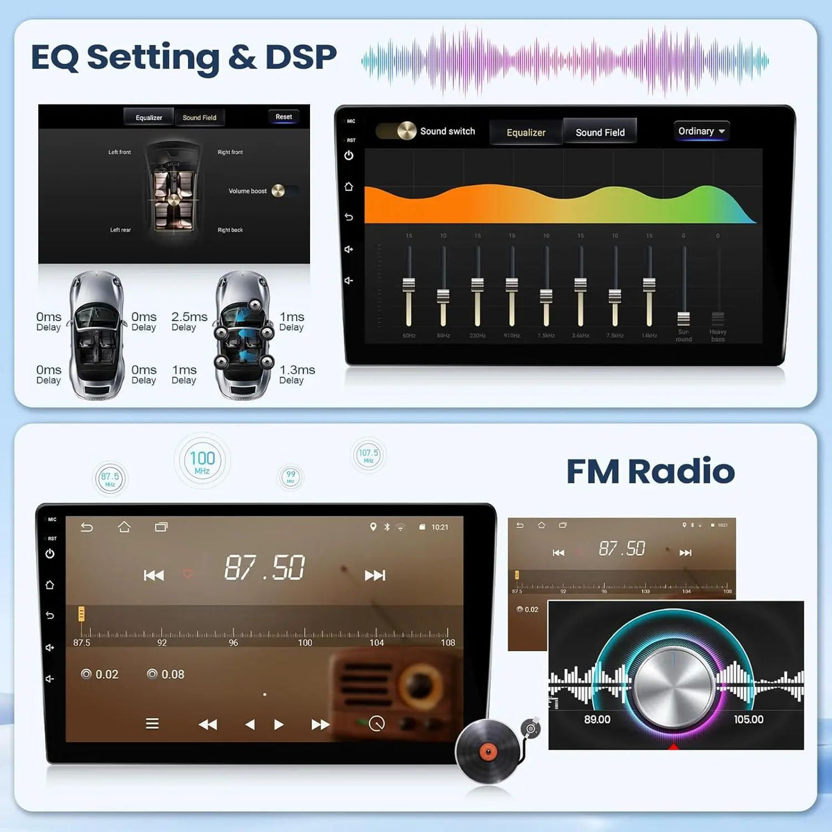 Car Stereo Radio Support Wireless CarPlay&Android Auto for Honda Civic 2006-2011 10" IPS Touch Screen Bluetooth/WiFi/Rear Camera