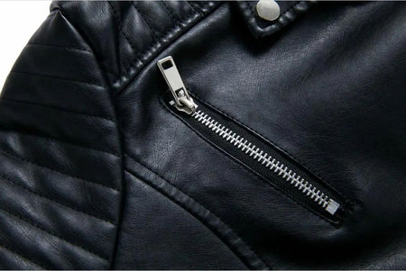 Black Women Faux Leather Jacket Spring Autumn Zipper Casual Pu Coat Female Biker Outerwear Ladies Clothes S-XXXL