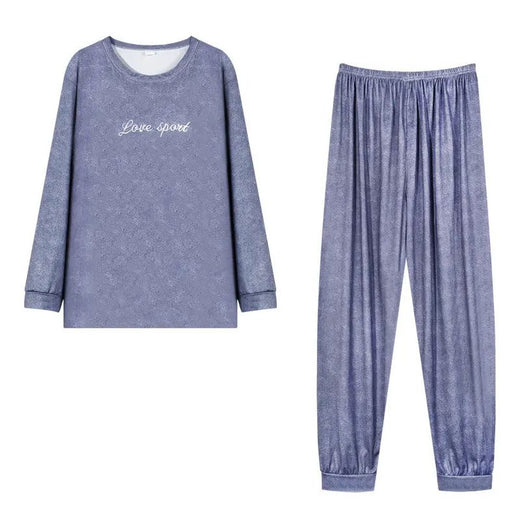 Cotton Pajamas Men Spring and Fall Long-Sleeved Long Pants Korean Version of the Loose Homewear Solid Sleepwear Loungewear Large