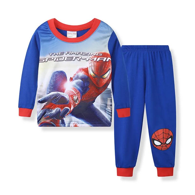2Pcs/set Spiderman Kids Pajamas for Toddlers Boys Superhero Hulk Cosplay Long Sleeve T Shirt Pants Homewear Pyjamas Suit