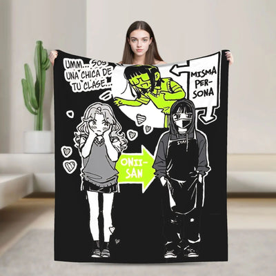 He Guy She Was Interested in Wasnt a Guy at All Manga Blankets Flannel Warm Throw Blanket for Bedding Lounge All Season