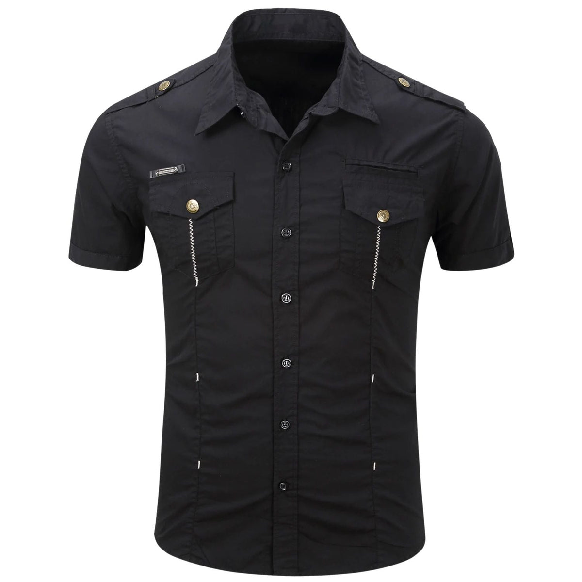 Euro Size White Short Sleeve Men's Uniform Shirt Safari Shirt Summer Casual 100% Cotton Cargo Outdoor Pocket Work Shirts for Men