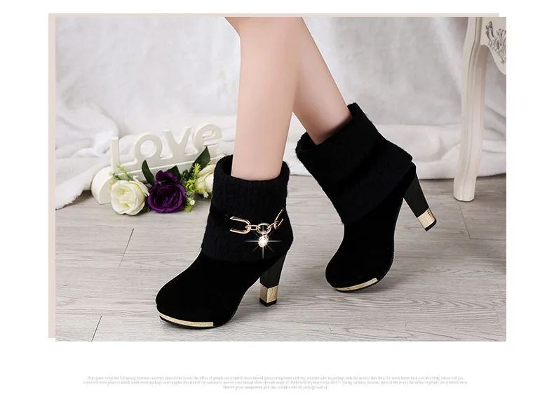 Super High Heels Platform Shoes Women High Heels Women Pumps Shoes Pointed Toe Suede Ankle Boots for Women Thick Heels Boots NEW