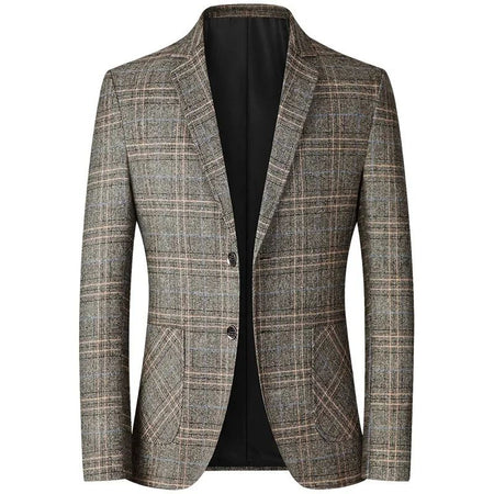 2024 New Spring Autumn Blazers Men Slim Fit British Plaid Formal Suits Male Jackets Party Wedding Business Casual Blazers Men