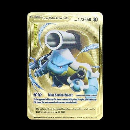 Pokemon 183200 Points High Hp  Gold Black English French Metal Cards Vmax Mega GX Game Collection Cards Charizard Pikachu Mewtwo