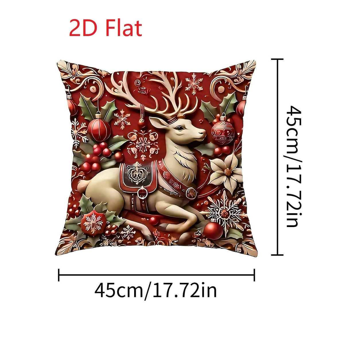 1pcs 2D Christmas Pillow Cover Xmas Party Decoration 2025 Xmas Holiday Santa Claus Pillow Cover Navidad Natal New Year Gift 2026