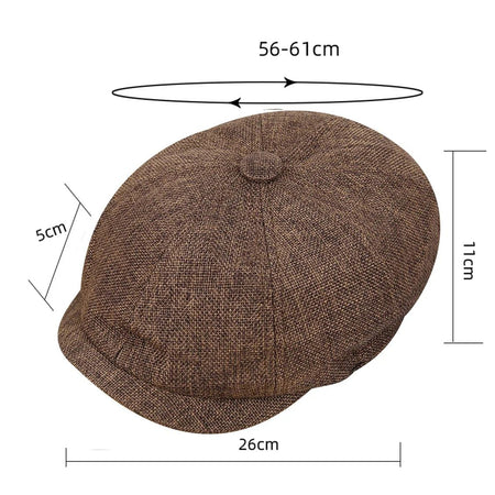 2025 New Classic Hat for Men Caps Vintage Retro Tweed Peaky Blinders Beret Hat Flat Peaked Cap Street Hats for Women Men