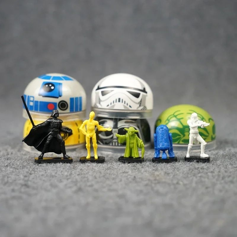 Star Wars Capsule Toy Darth Vader Imperial Stormtrooper Yoda R2-D2 C-3PO Action Figures Desktop Ornaments Collectible Toys Gifts