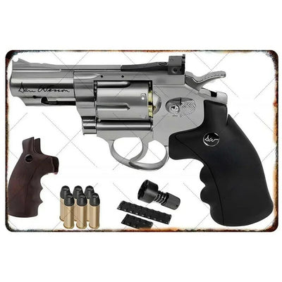 GUNHERO Pistol Metal Wall Signs - Bold Military Style - Perfect Decor for Man Caves, Homes, Bars & Garden Spaces