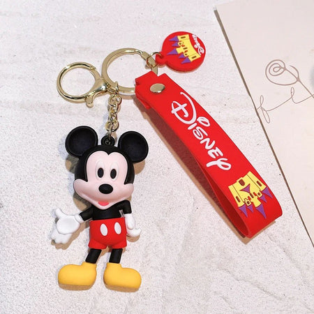 Disney Anime Mickey Keychain Cartoon Stitch Cute Minnie Keyring Student Bag Hanging All-match Car Key Chain Christmas Gifts