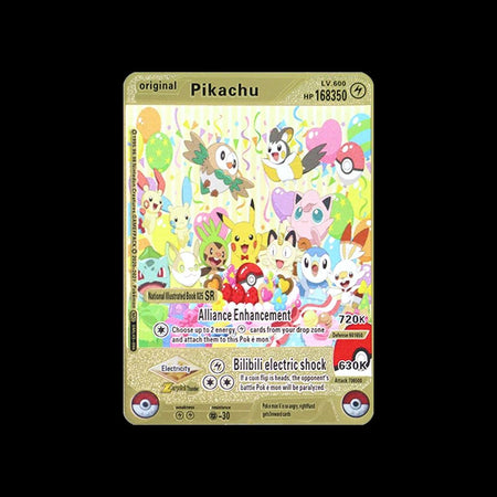Pokemon 183200 Points High Hp  Gold Black English French Metal Cards Vmax Mega GX Game Collection Cards Charizard Pikachu Mewtwo