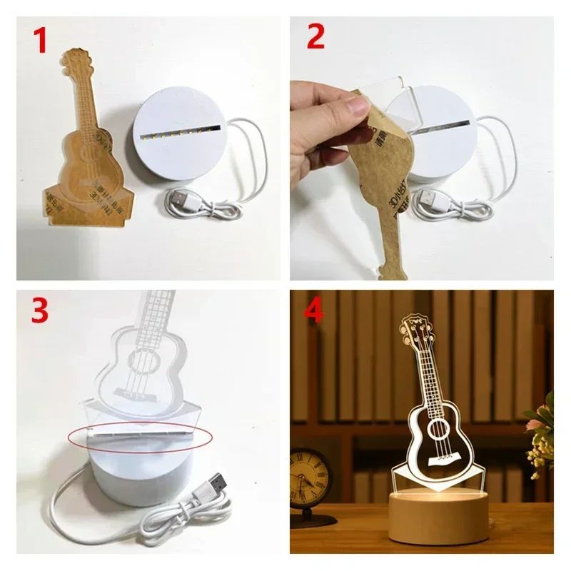 USB Operated 3D Acrylic LED Night Light Festival Birthday Kids Gifts Bedroom Bedside Decor Night Lamp Home Novelty Lighting