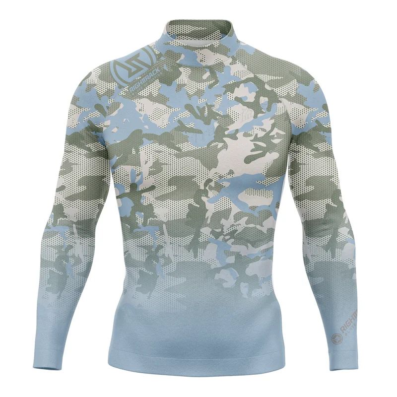 HotSale Men's Surfing Shirt Camouflage Lycra Rashguard RIGHTTRACK For Surf Sportswear Beach UV Swimwear UPF50  Clothes